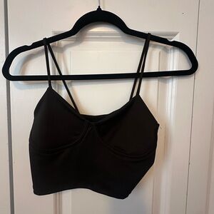 Black cropped tank top